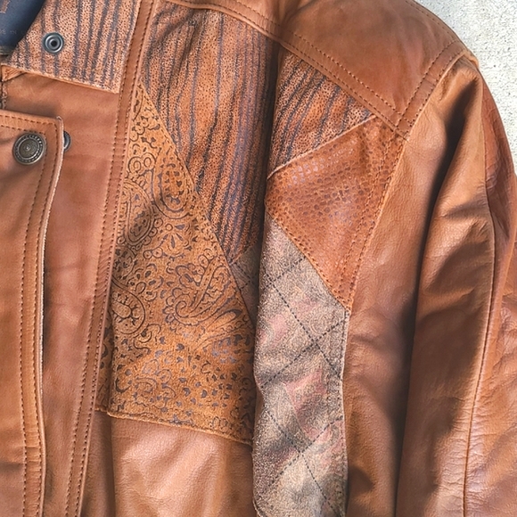 Vintage Patchwork Leather Jacket
